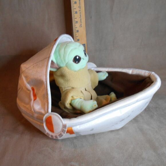 Disney Store Star Wars Grogu w/Hover Pram Plush Baby Yoda The Child - Picture 4 of 8